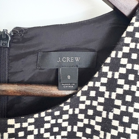 J. CREW  Geometric Panel Shift Dress | Black • Cream | Size 8 - Picture 7 of 8